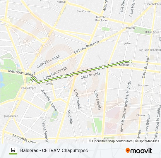 Mapa de ORDINARIO2 L1 de autobús