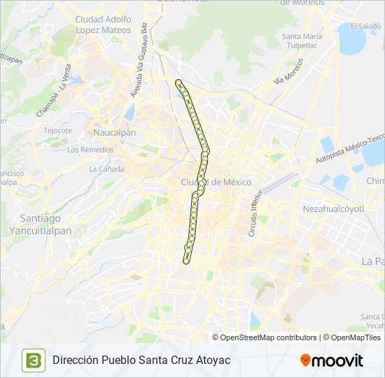 3 Route Schedules Stops Maps Direcci n Pueblo Santa Cruz