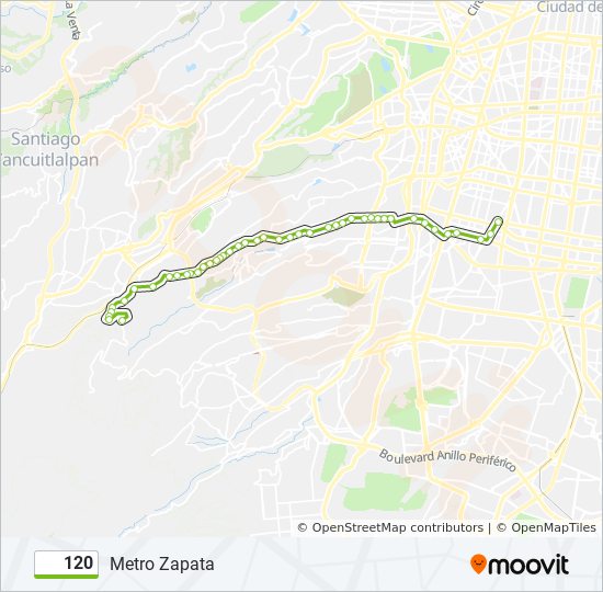 Ruta 120: horarios, paradas y mapas - Metro Zapata (Actualizado)