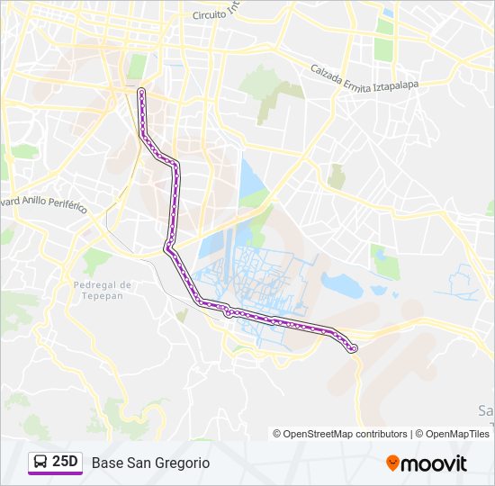 Mapa de 25D de autobús