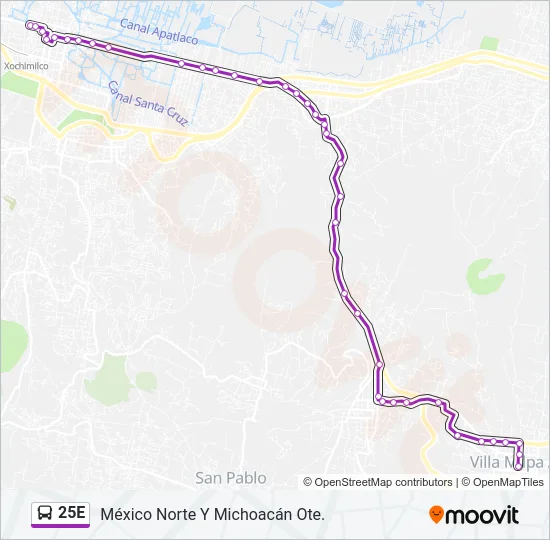 25E Bus Line Map