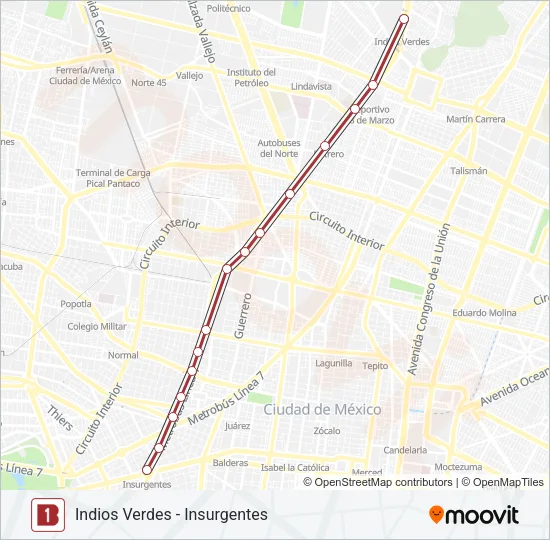 1 Bus Line Map