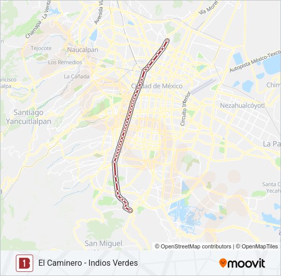 Mapa de 1 de autobús