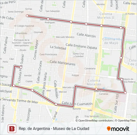 1 Bus Line Map