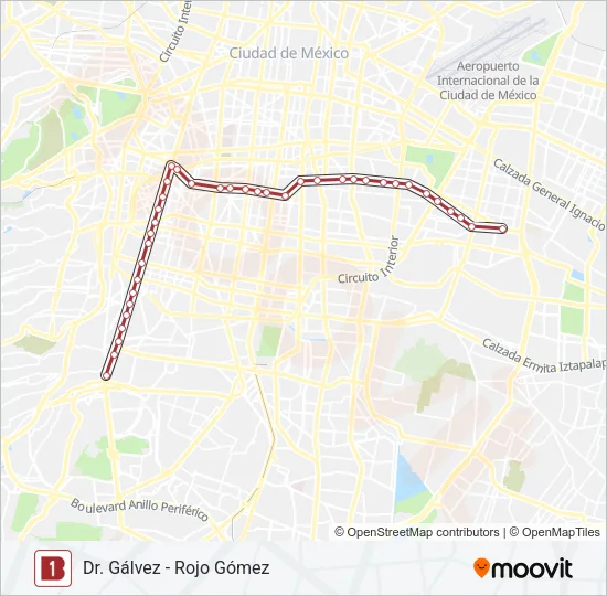 1 Bus Line Map