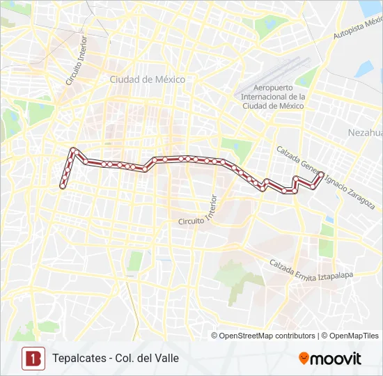 1 Bus Line Map