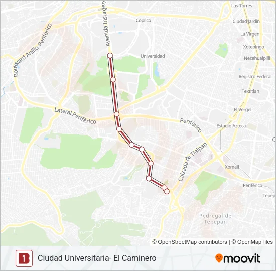 1 Bus Line Map