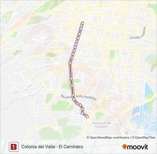 1 Bus Line Map