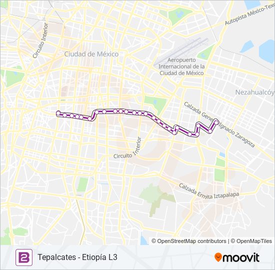 Mapa de 2 de autobús