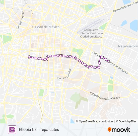 Ruta Horarios Paradas Y Mapas Etiop A L Tepalcates Actualizado