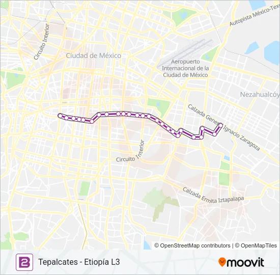 2 Bus Line Map