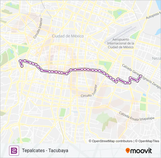 2 Bus Line Map
