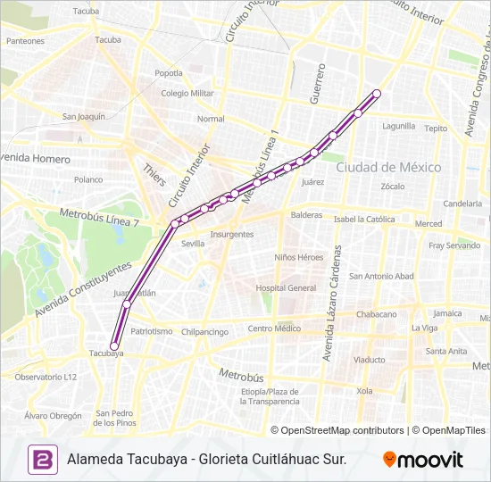 2 Bus Line Map