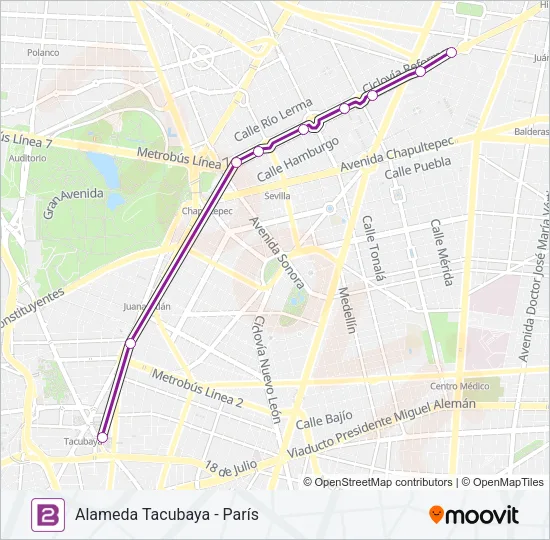 2 Bus Line Map