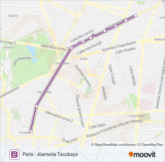 Mapa de 2 de autobús