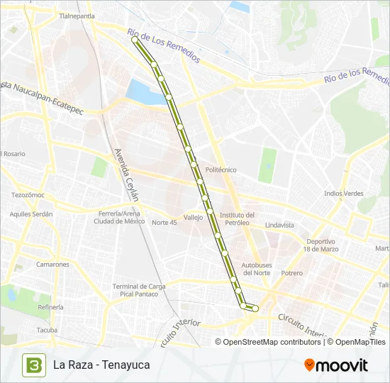3 Bus Line Map
