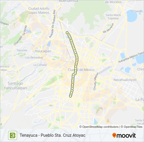 Ruta 3: horarios, paradas y mapas - Tenayuca - Pueblo Sta. Cruz Atoyac ...