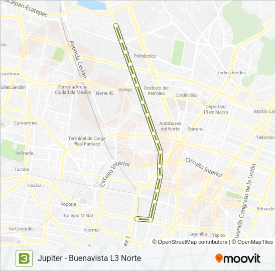 3 Bus Line Map
