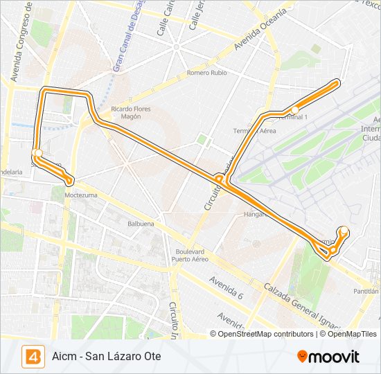 Mapa de 4 de autobús