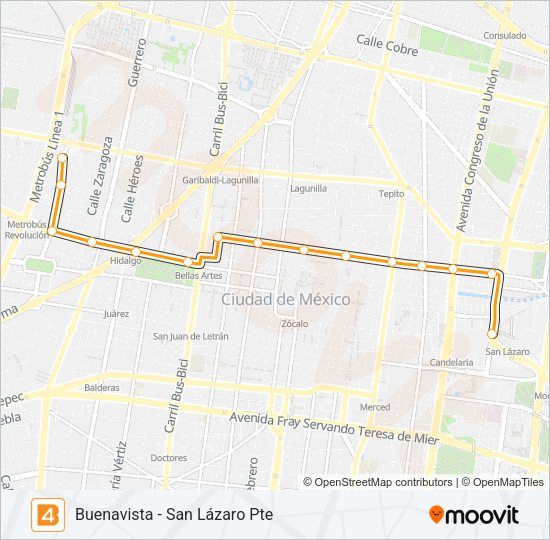 Mapa de 4 de autobús