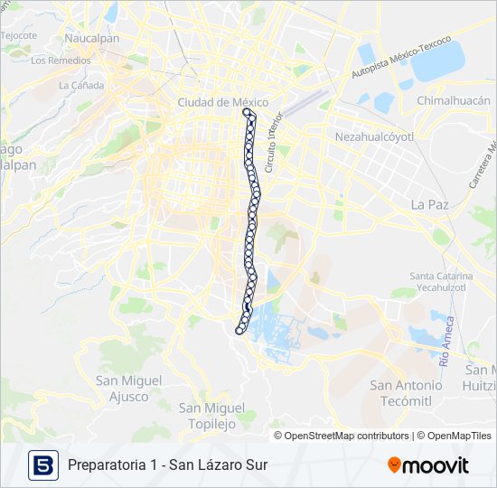 Mapa de 5 de autobús