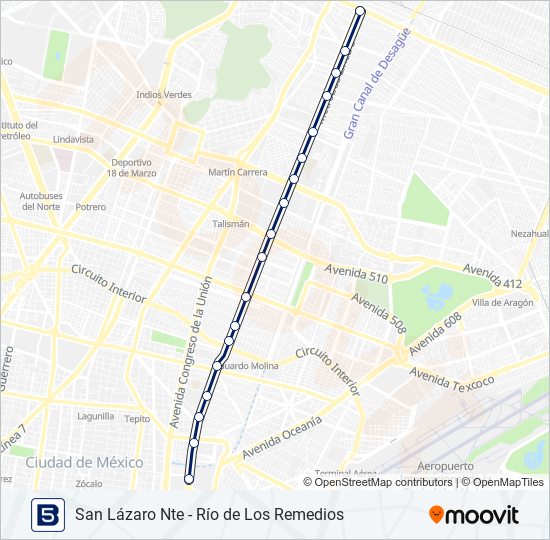 Mapa de 5 de autobús