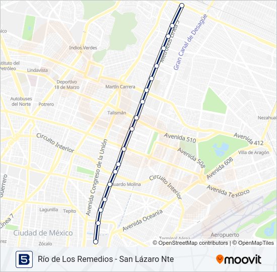 Mapa de 5 de autobús