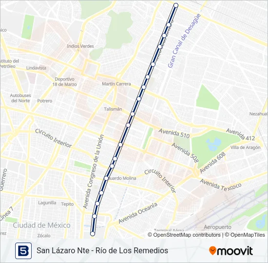 5 Bus Line Map