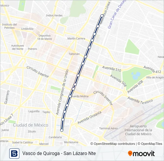 5 Bus Line Map