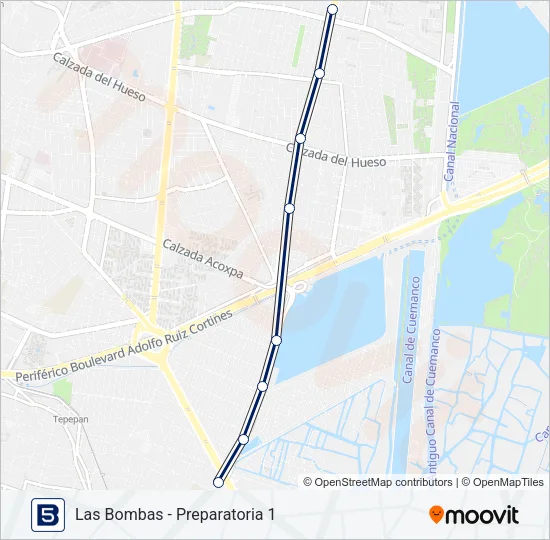 5 Bus Line Map