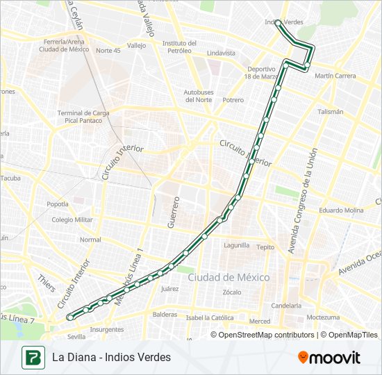 7 Route: Schedules, Stops & Maps - La Diana - Indios Verdes (Updated)