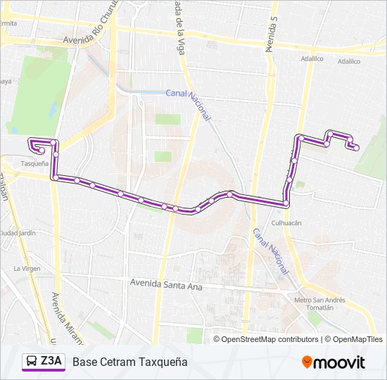 Z3A bus Line Map