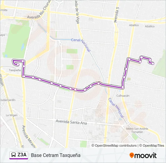 Z3A Bus Line Map