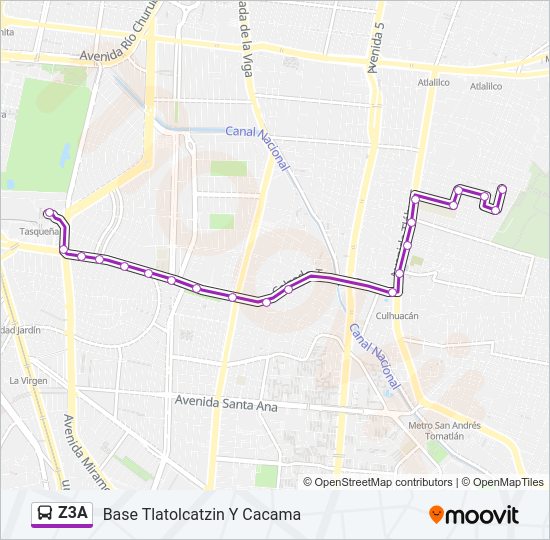 Mapa de Z3A de autobús