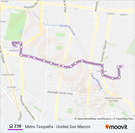 Z3B bus Line Map