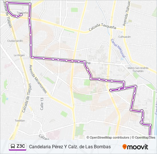 Z3C bus Line Map