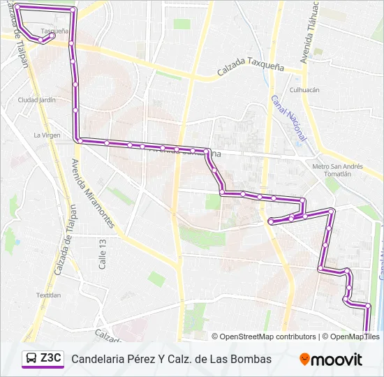 Z3C Bus Line Map