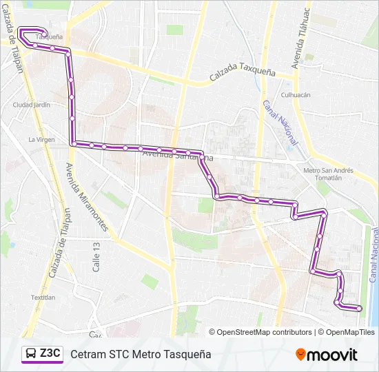 Z3C Bus Line Map