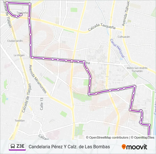 Z3E Bus Line Map