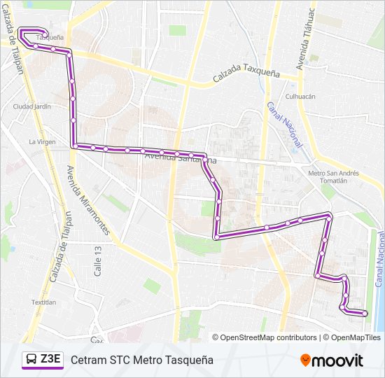 Mapa de Z3E de autobús