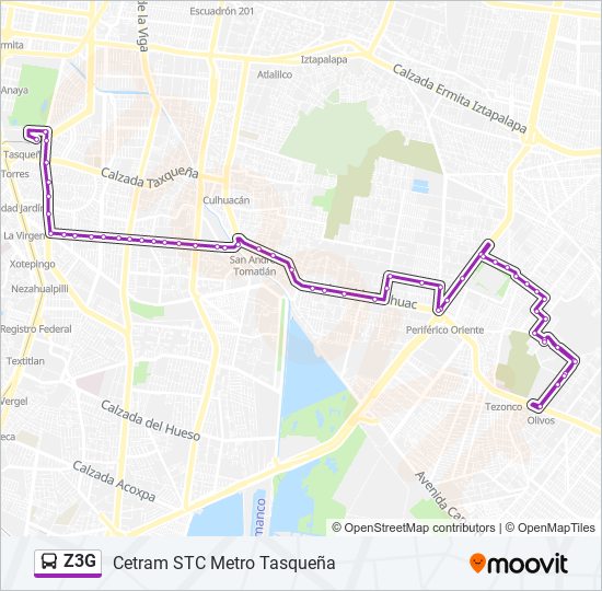 Mapa de Z3G de autobús