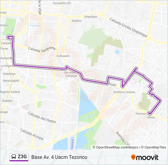 Z3G Bus Line Map