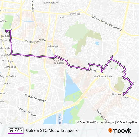 Z3G Bus Line Map