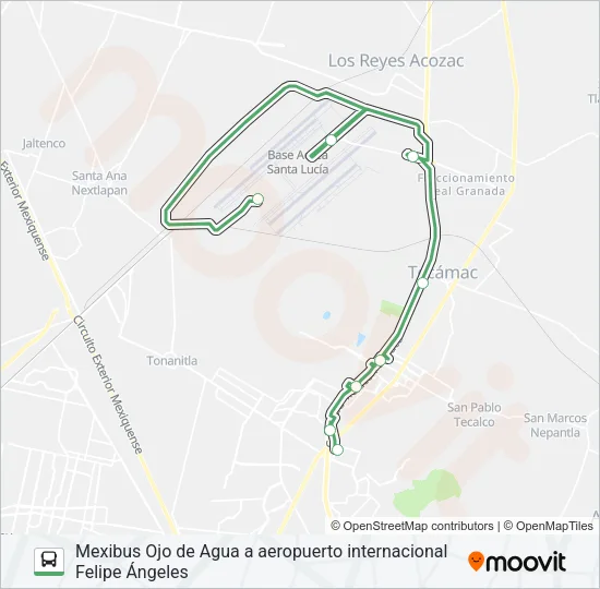 OJO DE AGUA - FELIPE ÁNGELES Bus Line Map
