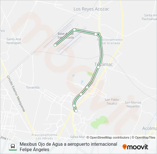 OJO DE AGUA - FELIPE ÁNGELES Bus Line Map