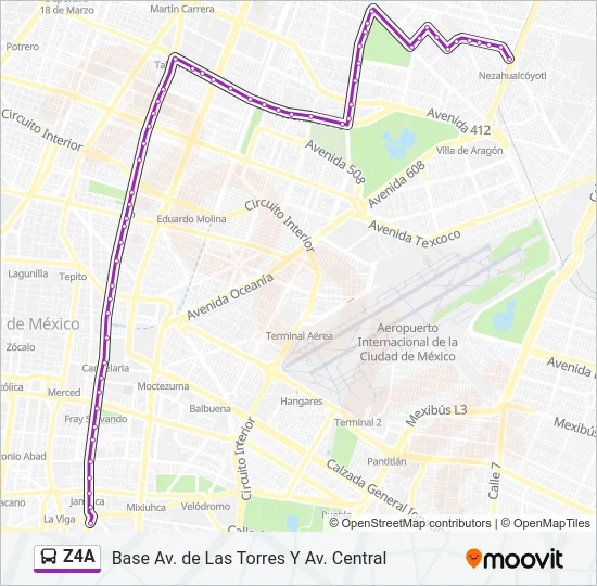 Z4A Bus Line Map