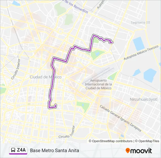 Z4A Bus Line Map