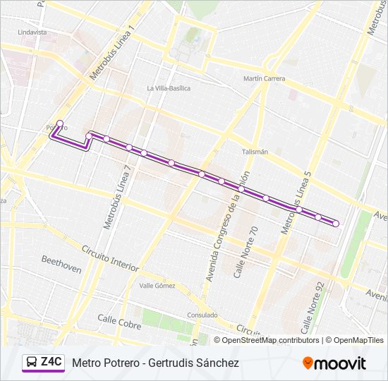 Ruta Z4c Horarios Paradas Y Mapas Base Cetram Metro Potrero Y Actualizado 2413