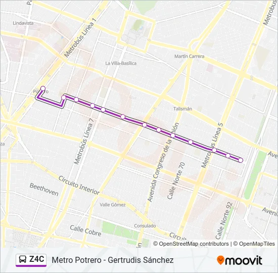 Z4C Bus Line Map