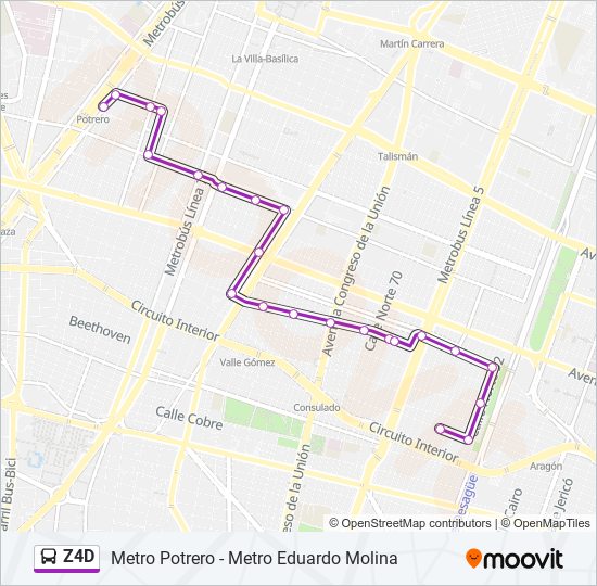 Mapa de Z4D de autobús